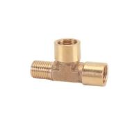 MDBJTCYZN Copper 1/8" 1/4" 3/8" BSP Thread Tee Type 3 Way Brass Pipe Fitting Coupler Connector Brass Pneumatic Mechanical Parts(1/4")