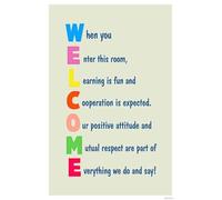 MDBJTCYZN Elementary Classroom Decor Motivational Welcome and Rules Poster for Teachers Light Tan Inspirational Wall-Art Teaching Supplies(Unframed,16x24inch(40x60cm))