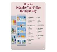 MDBJTCYZN Food Storage Guide Metal Tin Sign Refrigerator Stockpile Chart and Hygiene Knowledge Poster for Kitchen or Pantry Wall Decor 8 X 12 inch