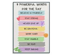 MDBJTCYZN Gratitude Practice 8 Powerful Words Daily Affirmations Canvas Poster for Mindful Morning Routine(Unframed,16x24inch(40x60cm))