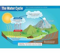 MDBJTCYZN Hydrology Poster The Water Cycle Chart Science Classroom Decor for Middle School High School Environmental Studies(Framed,08x12inch(20x30cm))