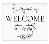 MDBJTCYZN Inclusive Family Poster Everyone Is Welcome at Our Table Wall-Art for Home Kitchen Dining Room(Framed,16x24inch(40x60cm))