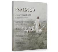 MDBJTCYZN Inspirational Wall-Art Psalm 23 The Lord Is My Shepherd Canvas Print Religious Scripture Decor for Home Bedroom Prayer Room(Unframed,16x24inch(40x60cm))