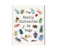 MDBJTCYZN Kid’s Bug Collection Poster, Colorful Insect Wall-Art for Bedroom Playroom, “Easily Distracted by Bugs” Nursery Decor, Back to School Classroom Set(Framed,16x24inch(40x60cm))