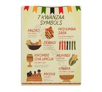 MDBJTCYZN Kwanzaa Celebration Canvas Wall-Art Inspirational Poster for Home Holiday Decor Community Center Cultural Gift