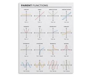 MDBJTCYZN Math Reference Poster Precalculus Parent Functions and Graphs Canvas Wall-Art Print for Student Dorm Room Study Decor(Unframed,08x12inch(20x30cm))