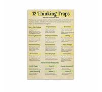 MDBJTCYZN Mental Models Canvas Art 12 Thinking Traps for Better Decision Making Critical Wall Decor(Unframed,12x18inch(30x45cm))