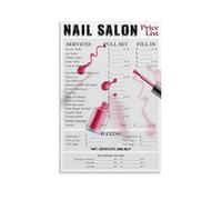 MDBJTCYZN Nail Salon Menu Poster List for Services Canvas Wall-Art Sign for Waiting Area Decor(Framed,08x12inch(20x30cm))