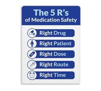 MDBJTCYZN Nursing Student Study Aid 5 Rights Medication Administration Educational Wall Decor(Unframed,12x18inch(30x45cm))