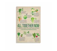 MDBJTCYZN Plan Your Vegetable Garden Poster, Companion Planting Chart Canvas Print, Wall-Art for Gardening Room, Garage(Framed,16x24inch(40x60cm))