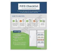 MDBJTCYZN Restaurant FIFO Checklist Poster First In Out Food Guide Educational Wall-Art for Commercial Kitchen Decor(Framed,16x24inch(40x60cm))