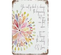 MDBJTCYZN Retro Tin Sign You Cant Go Back and Change The Beginning But Can Start Where Are and The Ending Inspirational Wall Decor for Home Office 8 X 12 in