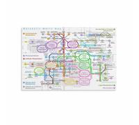 MDBJTCYZN School Study Aid Biochemistry Pathways Canvas Print for Dorm Room Decor College Student(Framed,12x18inch(30x45cm))