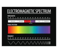 MDBJTCYZN Scientific Aesthetic Poster - Electromagnetic Spectrum with Highlighted Visible Light, Elegant Knowledge Wall Decor for Modern Home or Office(Framed,08x12inch(20x30cm))