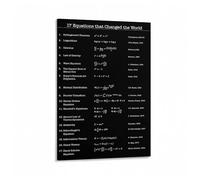 MDBJTCYZN Seventeen Equations That Changed The World Educational Math Poster Canvas Wall-Art for Classroom Home Office Science Decor(Unframed,16X24inch(40X60cm))