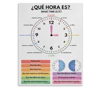 MDBJTCYZN The Essential Spanish Time Poster Educational Tool for Telling and Classroom Wall-Art Decor(Unframed,12x18inch(30x45cm))
