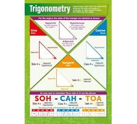 MDBJTCYZN Trigonometry Poster SOH CAH TOA Unit Circle Math Formulas Chart for High School Pre Calculus Classroom Wall-Art(Framed,16x24inch(40x60cm))