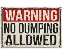 MDBJTCYZN Vintage Trespassing Warning Sign No Dumping Allowed Metal Tin Plaque For Dumpster Area Property Boundary Landfill 8 X 12 inch