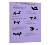 MDBJTCYZN World Martial Arts Poster Explore Different Types and Styles from Around the Globe Canvas Wall-Art for Home or Gym(Framed,16x24inch(40x60cm))