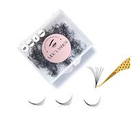 MDC LASHES 500 Promades Eyelash Fans| 5D-20D, 0.03-0.05-0.07 Thickness, C/CC/D Curls, 8-18mm| Volume Lash Extensions Premade Lash Fans Pro Pre Made False Eyelashes Pestañas Pelo A Pelo(6D-0.05-CC-17)