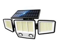 MDCMDCM Solar Motion Sensor Outdoor Lights Waterproof - 3000LM 3 Modes Solar Security Lights Outdoor 270° Illumination IP65 LED Flood Wall Light for Garden Yard Patio Pathway (1Pack)