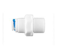 MDD 1/4" 3/8" OD Hose Quick Connector - BSP Male Thread Plastic Water Straight Pipe Fitting 1pc(1/4Hose 1/2M)