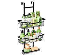 MDDK DY Shower Caddy Hanging ? 3-Tier Over-Door Rustproof Shower Organiser, No-Drill Bathroom Storage Shelf for Shampoo, Soap & Toiletries, Black