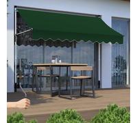 MDDKOP Manual Retractable Outdoor Patio Awning, Window Sun Shade Shelter with Crank Handle & Canopy Portable free Standing Patio Awnings for Shade and rain for Deck, Backyard, Garden, Balcony(Green,2x