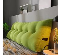 MDDKOP Triangular Headboard Pillow Full Bed Wedge Pillow for Large Bolster Pillow for Bed Wedge Pillow Headboard Daybed Pillows with Removable Cover(Green,150x20x50cm)