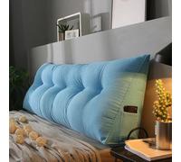 MDDKOP Triangular Headboard Pillow Full Bed Wedge Pillow for Large Bolster Pillow for Bed Wedge Pillow Headboard Daybed Pillows with Removable Cover(Blue,200x20x50cm)