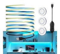 MDee 5V USB COB LED Strip with 3 Remotes, Dimmable, Ice Blue, 0.5M