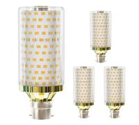 MDee B22 LED Bulb, 15W Bayonet Light Bulbs, 150W Incandescent Replacement, 2800Lumen, 3000K Warm White, AC 230V, Non-Dimmable, Energy Saving Corn Light Bulb Bayonet Cap for Home Lighting, 4 Count