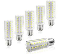 MDee E27 LED Bulb Cool White 6000K, 5W E27 Edison Screw Bulb, 90W Incandescent Equivalent, 925Lumen, 64LEDs, AC 230V, Non-Dimmable, Energy Saving Corn Light Bulbs for Home Lighting Decor, 6 Count