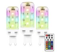 MDee G9 LED Bulbs Colour Changing Light Bulb with Remote Control, 2.5W Dimmable RGB Light Bulb, G9 LED Bulbs Cool White 6000K + 12 Color, Ideal for Home Mood Lighting, Bar, Party Decoration, 3 Pack