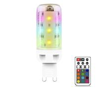 MDee G9 LED Bulbs Colour Changing Light Bulb with Remote Control, 2.5W RGB Light Bulb, G9 Dimmable LED Bulbs Warm White 3000K + 12 Color, Ideal for Home Mood Lighting, Bar, Party Decoration, 1 Pack