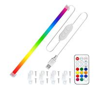 MDee Under Cabinet LED Strip Lights 5V, RGB COB LED Strips, 8W Colour Changing USB Strip Light with Remote, Dimmable, 800LM, Flexible, Ideal for TV, Cupboard, Wardrobe, Kitchen, Shelf, Closet, 0.6M