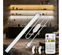 MDee Under Cabinet Lights COB LED Strip Light with Remote, 8W USB Strip Light, 3000K-6000K Dimmable, 800LM, 5V, Flexible, 12mm Width, Ideal for TV, Cupboard, Wardrobe, Kitchen, Shelf, Closet, 0.4M