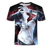 MDEM 2024 Summer New Men T-shirt Tokyo Ghoul T Shirt Anime Short Sleeved Terror Tshirt Funny 3d Printing Casual Mens Clothes Tops-style1||4XL