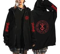 MDEM Anime Berserk Hoodie Guts Eyes Zipper Jackets Manga Sweatshirt HipHop Streetwear Casual Fleece Oversized Long Sleeve Coat Unisex-style10||S