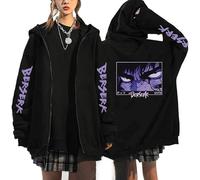 MDEM Anime Berserk Hoodies For Men Manga Guts Eyes Printed Clothes Women Winter Oversize Warm Harajuku Fleece Zip Up Jackets Coat-style2||L