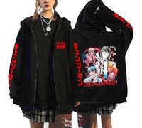 MDEM Anime Chainsaw Man Sweatshirts Denji Hooded Hoodies Makima Zipper Jacket Long Sleeve Zip Jackets Fleece Streetwear Sweatshirt-style1||4XL