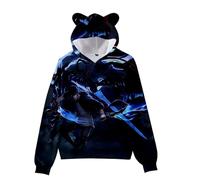 MDEM Band Solo Leveling Hoodie 3D Cat Ear Pullover Long Sleeve Men Women's Hoodie Unisex Top Blouse Harajuku Streetwear Kawaii Tops-style1||L
