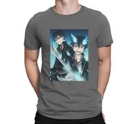 MDEM Blue Exorcist T Shirts Men Cotton Novelty T-Shirt O Neck Ao No Exorcist Tee Shirt Short Sleeve Tops Adult-color3||XXL