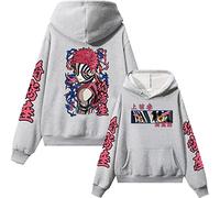 MDEM Demon Slayer Upper Moons Three Akaza Anime Hoodie Man Woman Harajuku Pullovers Tops Long Sleeves Streetwear-style2||S