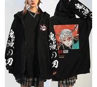MDEM Demon Slayer Uzui Tengen Harajuku Anime Zipper Hoodies Men Long Sleeve Manga Korean Version Retro Women Warm Zipper Jacket Coat-style3||4XL