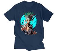 MDEM Dr. Stone Senku Japanese Anime T-Shirt Aesthetic Clothes Summer Top Mens Big and Tall T Shirts-color7||3XL