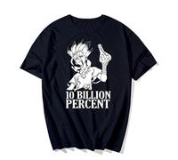 MDEM Gen Asagiri T-Shirt Dr.Stone Ryusui Senku Asagiri Seiyuu Black Shirt Soft Tee-color8||L