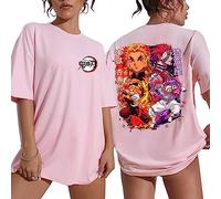 MDEM Harajuku Demon Slayer Tshirt Summer Short Sleeve Oversized Tee Shirt Anime T Shirt Tops-style4||M