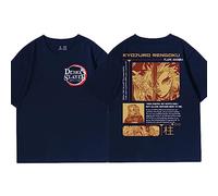 MDEM Harajuku Vintage Demon Slayer Kyojuro Rengoku T Shirt Men Women Cotton T-shirt Kimetsu No Yaiba Anime Tee Shirt Streetwear Tops-style4||M