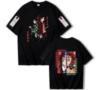 MDEM Japan Anime Demon Slayer Tsugikuni Yoriichi Tanjirou Kamado Men Women T Shirt Manga Harajuku Summer Loose Short Sleeve T-Shirt-style2||XS